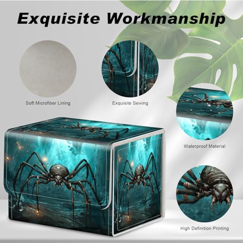 DEGDFSGR Magnetic Closure Trading Card Deck Box – 200 Card Capacity, Portable with Wide Opening