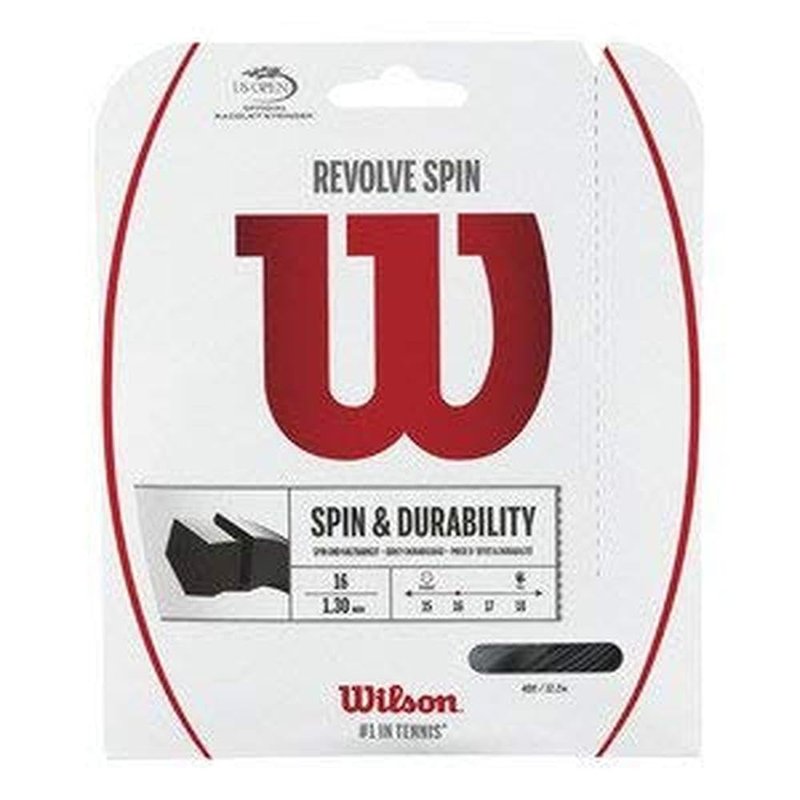 WILSON Revolve Spin 17 Tennis String - Set, Black