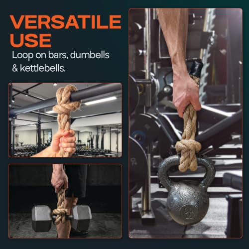 2-Inch Thick Rope Grips for Pull-Ups and Strength Training - Monkey Grip Handles