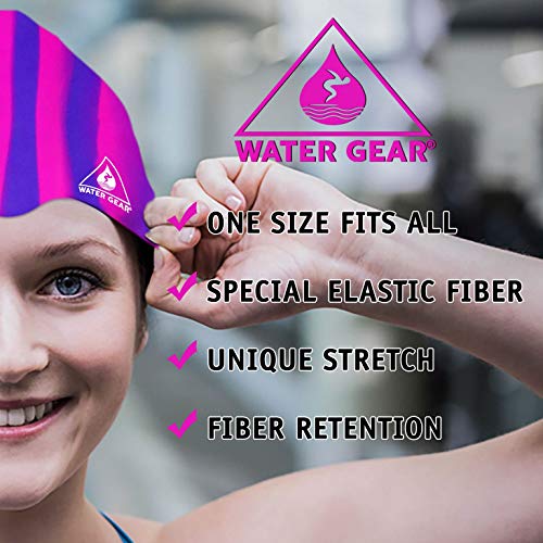 Silicone Swim Cap - Comfortable & Durable - Pink/Blue