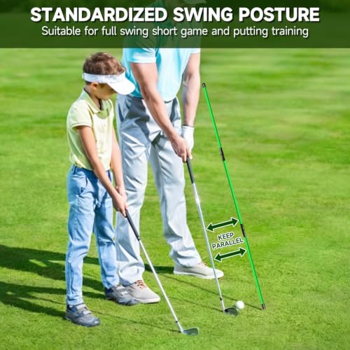Collapsible Golf Alignment Sticks - 48" Green, 2 Pack with Case