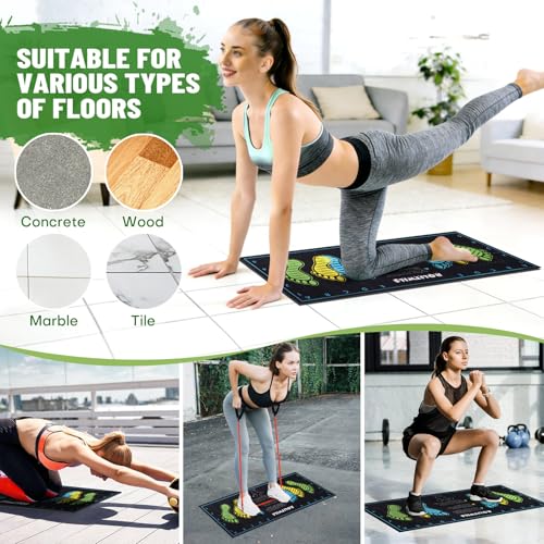 Anti-Slip Squat Mat with Foot Position Guides - Black 31.5'' x 13.8''