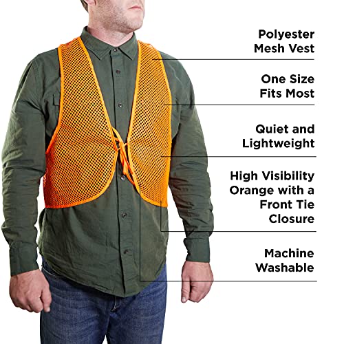 High-Visibility Blaze Orange Mesh Hunting Vest - One Size
