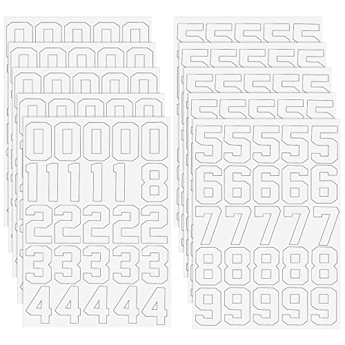204 Sports Helmet Number Stickers - Vinyl Decals for Hockey, Baseball, Football