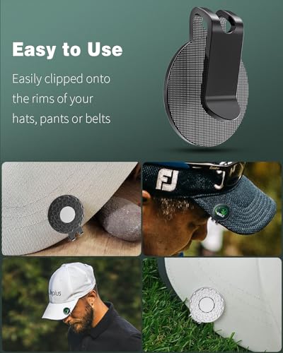 Magnetic Golf Hat Clip Marker Set - Black - 3 Pack