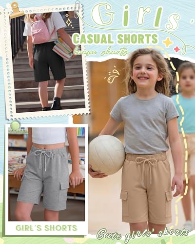 Girls' Cargo Bermuda Shorts - 3 Pack for Ages 5-14