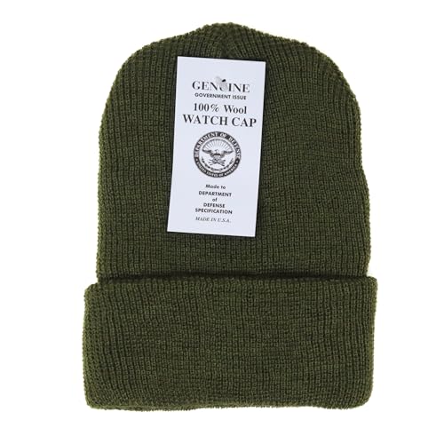 One Size Od Green 100% Wool Watch Cap Beanie – McGuire Gear GI Warm Winter