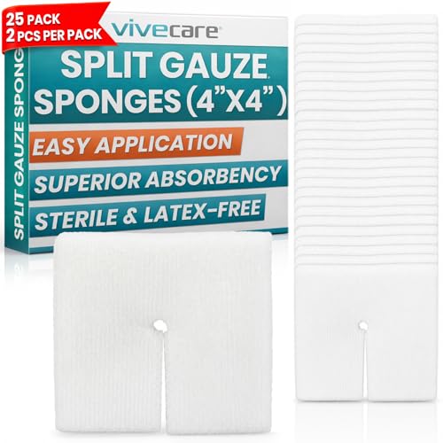 2"x2" Sterile Drain Sponges - Pre-Cut Gauze Pads, 50 Pack