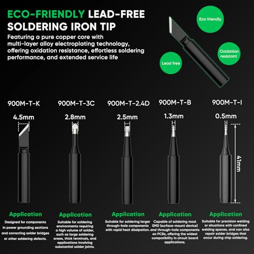 ?Larlarsa DS936 Soldering Station - Digital Soldering Station Kit, 60W Soldering Iron (356¡ÆF-896¡ÆF) with 5 Extra Lead free Tips, Lead-Free Solder Wire, Sleep Mode, ESD Safe, Auto Calibration