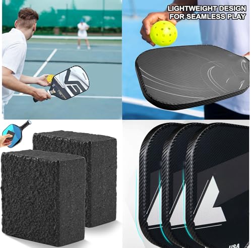 Premium Pickleball Paddle Cleaner - 2 Pack Carbon Eraser for Raw Fiber