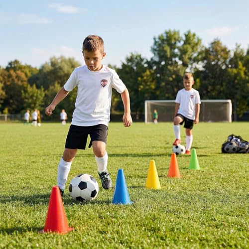 30 Pack 9-Inch Plastic Training Cones - Indoor & Outdoor Agility