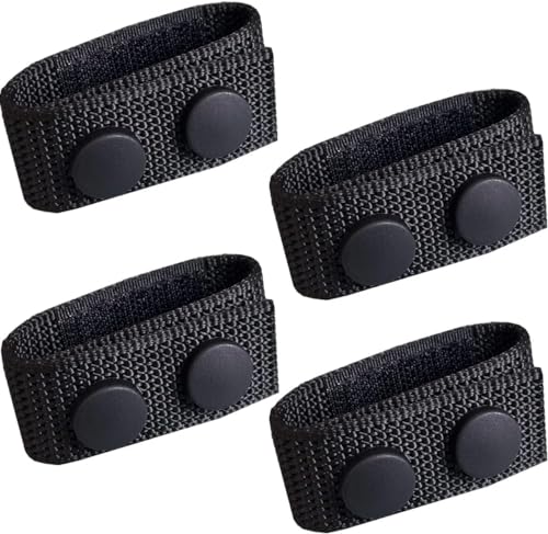 4 Pcs Nylon Duty Belt Keepers - Double Snap Tactical Belt Clips for 2-2.25"