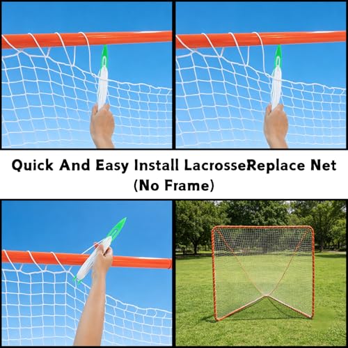 Lacrosse Net Replacement - 3.5mm White, Fits 6'x6'x7' Goals