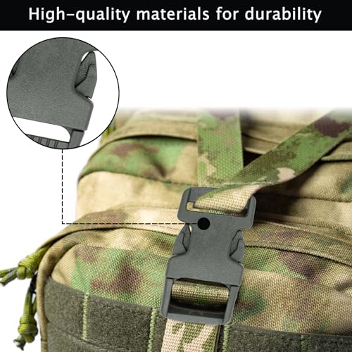 2-Pack 0.79-inch Quick Release Side Buckles for Tactical Backpack Straps