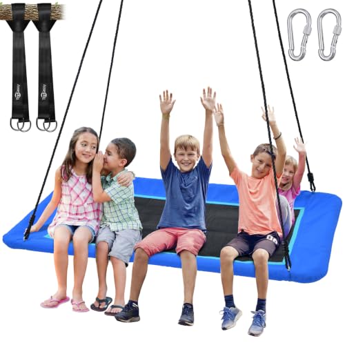Large Rectangle Tree Swing - 700lbs Capacity - Blue