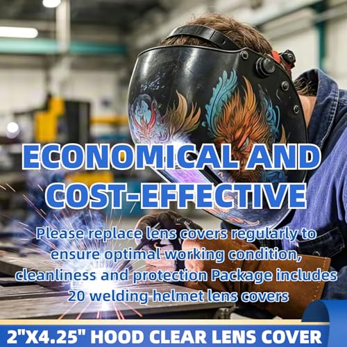 20 Pack 2" x4.25" Replacement Clear Welding Lens 2x4 1/4 optical grade Welding Lens And Eyes