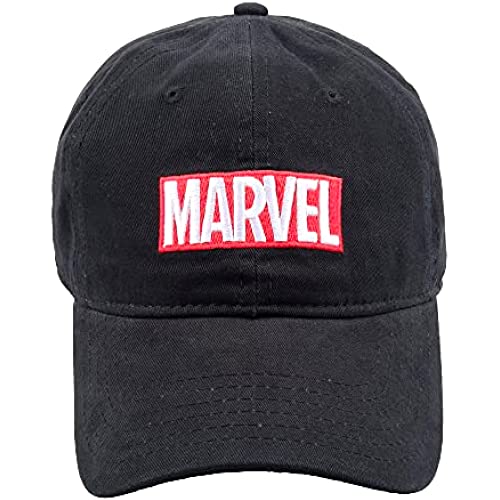 Marvel Logo Adjustable Cotton Dad Hat - Black