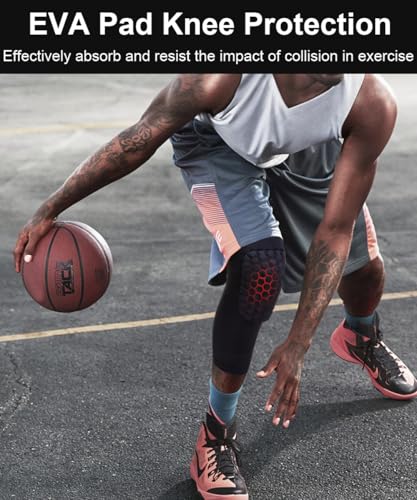 Basketball Knee Pads Sleeves - Honeycomb Compression - Medium/Black