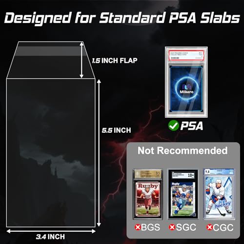 120 Pack Graded Card Sleeves - Acid-Free Resealable Slab Protectors