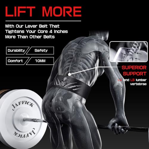 10mm Leather Lever Lifting Belt with 13-Position Fit for Squats, Bench, Deadlifts – Jaffick