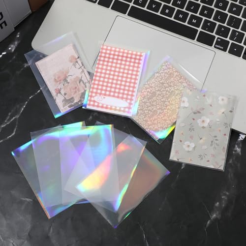 100 Pcs Holographic Card Sleeves - 65x90mm Protective Covers