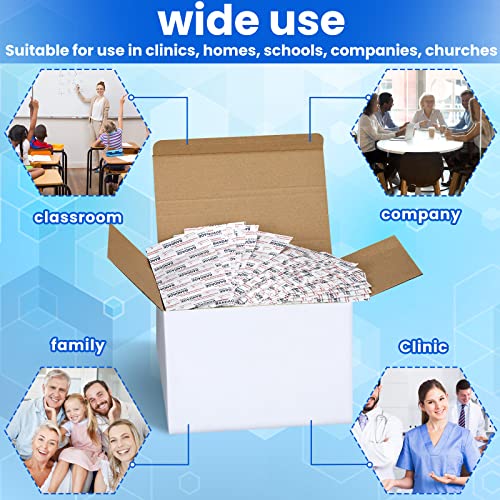 Lounsweer 1000 Pcs Assorted Fabric Adhesive Bandages - Bulk First Aid Kit for Families