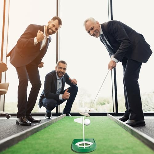 Golf Putting Cup Set with White Flag - 2pcs Indoor Outdoor Practice