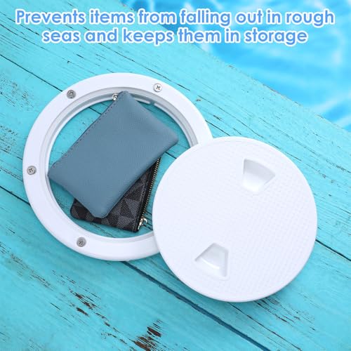 4 Pack 4-Inch Boat Hatch Circular Non-Slip Inspection Hatch Covers with 24 Screws