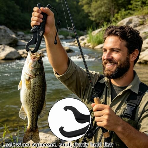 Floating Fishing Lip Gripper Tool with Lanyard - 9.5 Inch