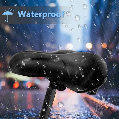 Comfort Bike Seat - Wide Memory Foam Cushion with Shock Absorption - A-blue