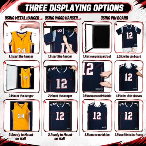 Large Lockable Jersey Display Case with UV Protection - Black
