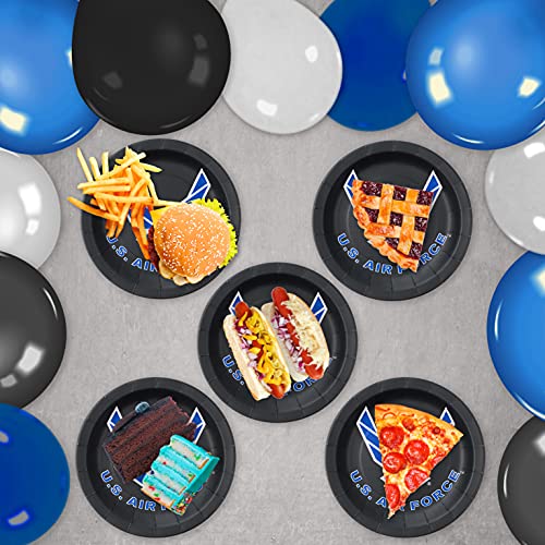 Havercamp US Air Force Dinner Plates 24-Pack - 9 Inch Military Party Tableware