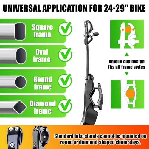 RBRL Bike Kickstand Aluminium Alloy Rear Side Stand, Height Adjustable, 77 lbs Capacity
