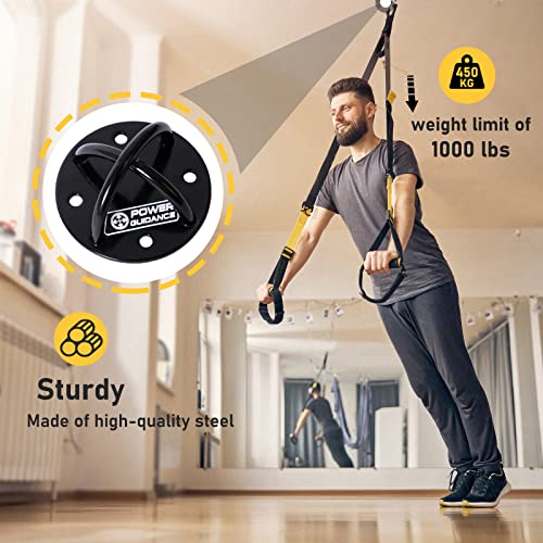 Wall and Ceiling Mount Bracket for Suspension Straps - Black (Set of 2)