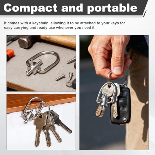 HVAC Locking Cap Key - 3-in-1 Tool for R410A & R22 Refrigerants, 3 Bits