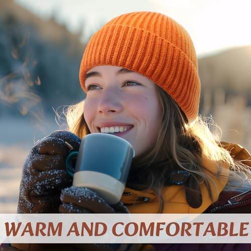 Wool Fisherman Beanies for Men Women Short Cuff Knit Beanie