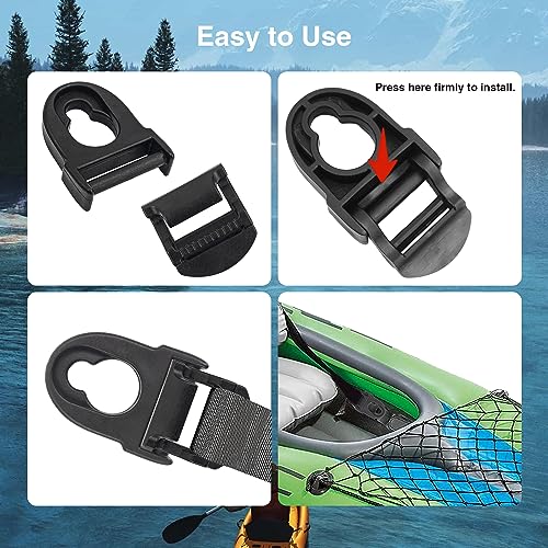 Kayak Seat Clips and Hooks - 4 Sets, One Size Replacement Parts