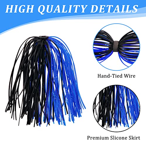 Spinnerbait Skirts - 50 Strands Silicone Jig Skirts, 6 Colors