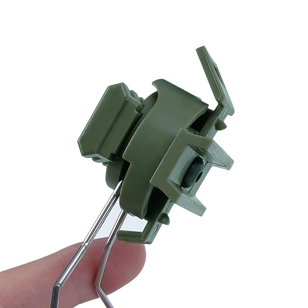 Qavctw 2 pcs Fast Tactical Helmet Accessories Rail Suspension Headphones Bracket for Fast AF Rail System for Airsoft Activities Ear Hearing Protection Plus Extended Mode Green