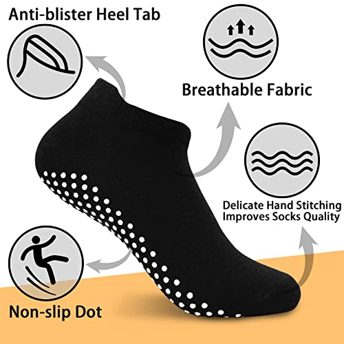Non-Slip Pilates Yoga Socks for Women - 4 Pairs Grip Slipper Socks