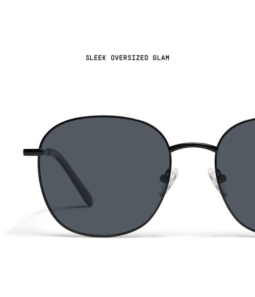 Quay - Mens Sunglasses, Polarized Round Lenses with UV Protection (Jackpot, Black)