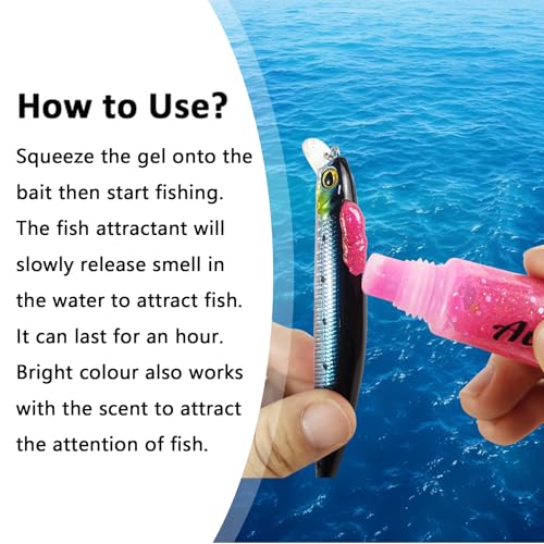 Fish Attractant Gel - Luminous Pink Garlic Scent 10ml x 3