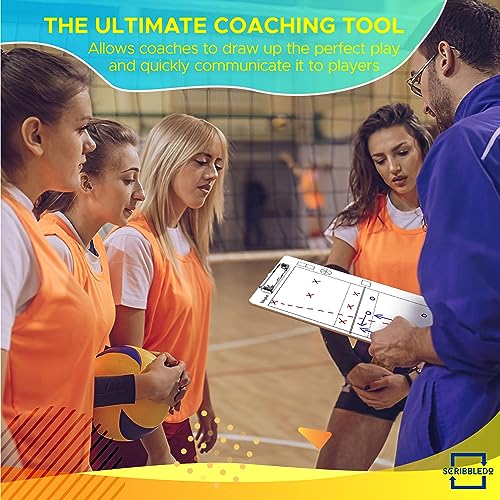Volleyball Dry Erase Coaching Clipboard - 15x9 Double Sided