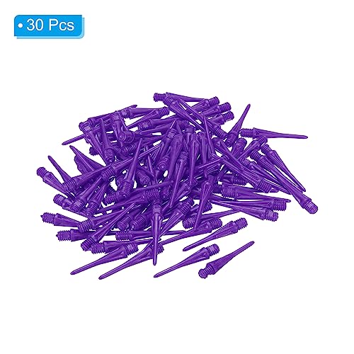 PATIKIL Purple Plastic Dart Tips 2BA Thread Soft Dart Replacement Accessories