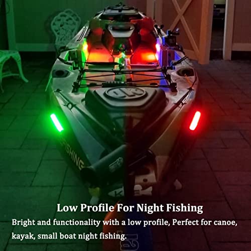 Boat Navigation Lights - Super Bright Red & Green Bow Lights, No Drill Install for Kayak, Canoe, Pontoon