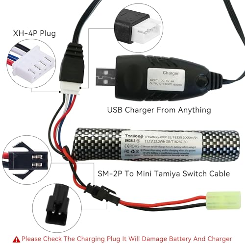 11.1V Rechargeable Battery for Gel Blasters - 2000mAh with Charger