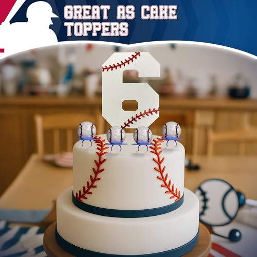 3D Baseball Lollipop Rings 20pk - Baseball Candy for Party Favors & Kids