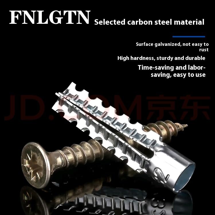 FNLGTN Heavy Duty Wall Anchors and Screws Kit, 50 Sets/100 Pieces, for Concrete, Hollow and Wooden Wall Mounting (8MM 50sets)