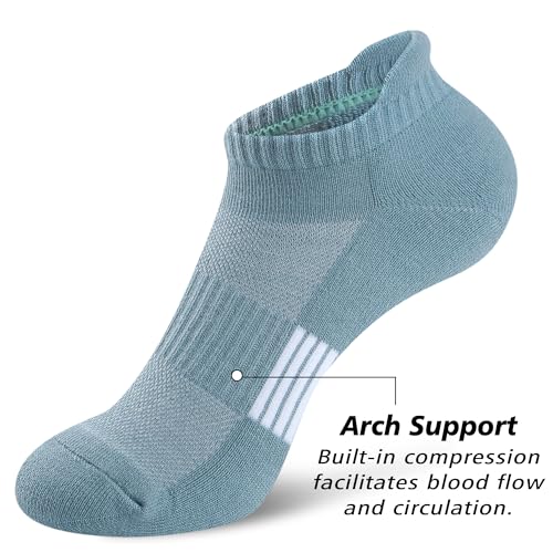 Gonii Ankle Socks for Women 6-8 / Quotidian - Cushioned No Show Athletic Running Socks, 5 Pairs