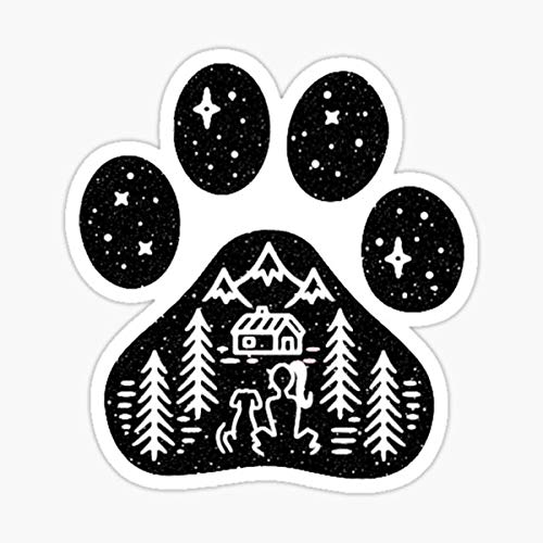 Dog Paw Vinyl Decal - Camping Hiking Outdoor Adventure Sticker